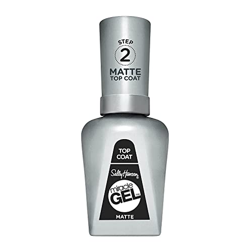 Sally Hansen - Top Coat Matte Miracle Gel - Top Coat Gel Senza Lampada Uv - Effetto Manicure Professionale A Lunga Durata - 14,7 Ml