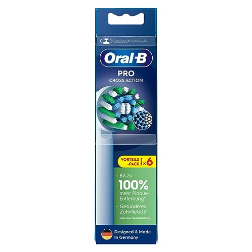 Oral-B Pro Crossaction - Set Di 6 Testine Per Spazzolino Elettrico, Pulizia Dei Denti Superiore Con Setole Innovative A Forma Di X, Accessorio Origina