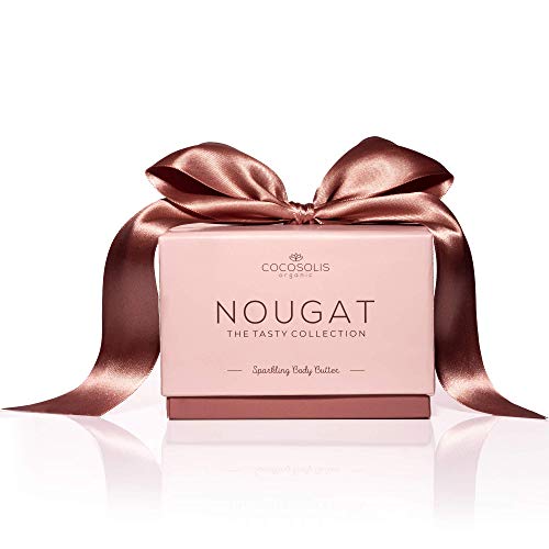 Cocosolis Nougat Burro Corpo Frizzante - 100% Naturale Crema Corpo Donna - Idratazione Di Lusso, Lucentezza E Aroma In Una Crema Di Burro Di Karité Mo
