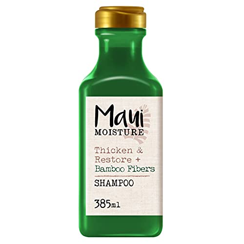 Maui Moisture Thicken & Restore Shampoo, Shampoo Idratante, Rinforzante E Riparatore, Shampoo Naturale Vegan Con Olio Di Ricino, Aloe Vera E Fibre Di