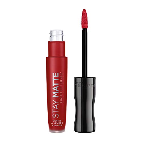 Rimmel London Rossetto Opaco Stay Matte, Formula Liquida Waterproof, No Transfer A Lunga Durata, Fire Starter, 5.5 Ml