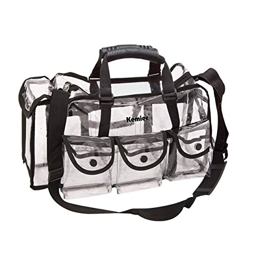 Kemier Beauty Case Trasparente Da Viaggio Con 6 Tasche Esterne Organizer Per Cosmetici Grande E Con Tracolla