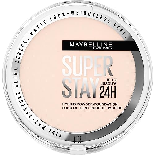 Maybelline New York Fondotinta In Polvere Superstay 24H Hybrid Powder, Tenuta 24H, Make-Up Dal Finish Matte Naturale, 03