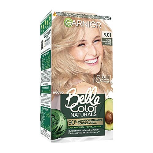 Garnier Colorazione Permanente Belle Color Naturals, Per Un Colore Luminoso Fino A 8 Settimane, Senza Ammoniaca Al 90% Di Origine Naturale, Biondo Chi