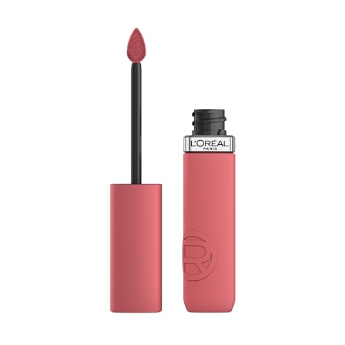 L'Oréal Paris Rossetto Liquido, Colore Intenso, Formula Matte A Lunga Durata, Con Acido Ialuronico, Resistente Alle Sbavature, No Transfer, Tonalità: