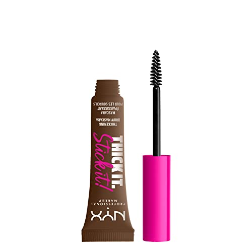 Nyx Professional Makeup Thick It. Stick It! Mascara Per Sopracciglia, Colora E Infoltisce Per 16H Di Durata, Brunette