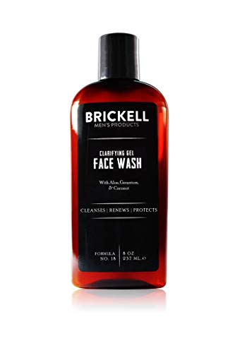 Brickell Men'S Detergente Viso In Gel Purificante Per Uomo, Naturale E Biologico, Detergente Viso Schiumogeno Quotidiano Con Geranio, Cocco E Aloe, 23