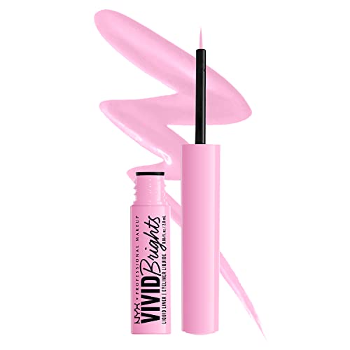 Nyx Professional Makeup, Vivid Brights, Eyeliner Liquido, Tonalità Sneaky Pink