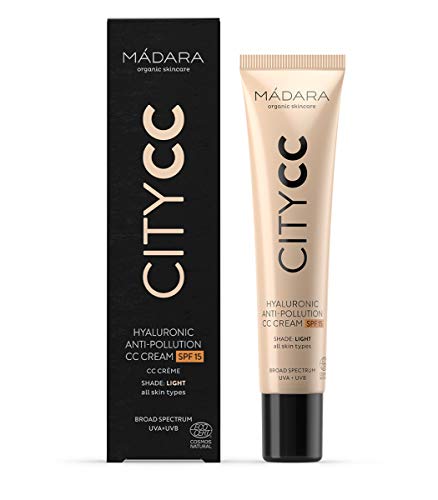 Mádara Organic Skincare | Anti-Pollution Cc Cream Spf15 Light Beige - 40Ml, Mit Hyaluronsäure Und Breitspektrigem Uva/Uvb-Sonnenschutz, Leicht, Seidig