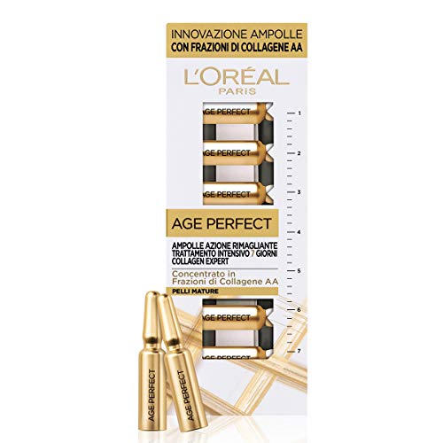 L'Oréal Paris Ampolle Rimaglianti Age Perfect Collagen Expert, Arricchite Con Frazioni Di Collagene Aa, Trattamento Intensivo 7 Giorni, Per Pelli Matu