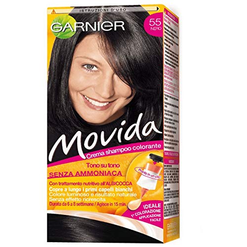 Garnier Movida Crema Shampoo Colorante, 55 Nero