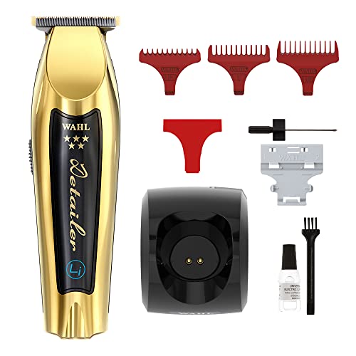 Wahl 5 Star - Rasoio Professionale Senza Fili In Oro, Taglio Ravvicinato, Dettagli E Contorni, Leggero, Senza Fili, Lame A Scatto, Forniture Per Barbi
