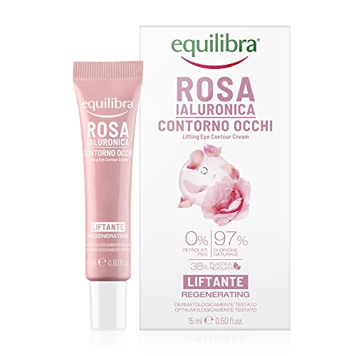 Equilibra Viso, Rosa Ialuronica Contorno Occhi Liftante, Siero Contorno Occhi A Base Di Estratto Di Rosa Damascena, Acido Ialuronico, Attivo Da Semi D