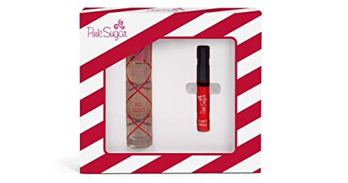 Pink Sugar Red Velvet - Set Regalo Da Donna, 2 Pezzi, Eau De Toilette Spray Profumato + Lucidalabbra