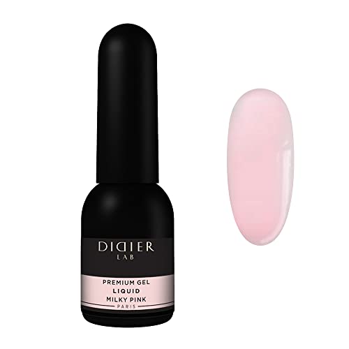 Didier Lab - Premium Liquido Gel - Milky Pink - Gel Costruttore Per Unghie - Gel Ricostruzione Unghie Professionale - Autolivellante - Estensione Ungh