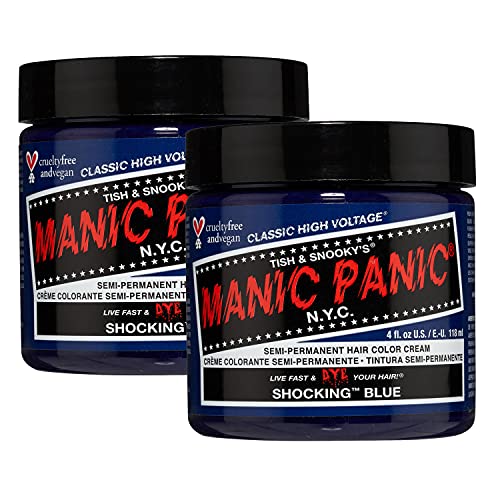 Manic Panic Shocking Blue Classic Creme, Vegan, Cruelty Free, Semi Permanent Hair Dye 2 X 118Ml