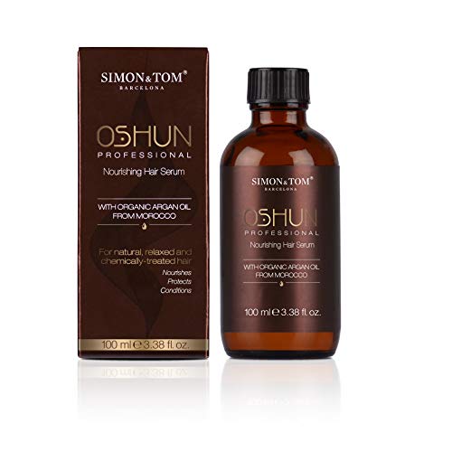 Simon&Tom Oshun Siero Anticrespo Capelli Con Argan - Olio Nutriente & Protettivo - Ripara E Dona Lucentezza - Controlla I Capelli Ricci E Fragili-Senz
