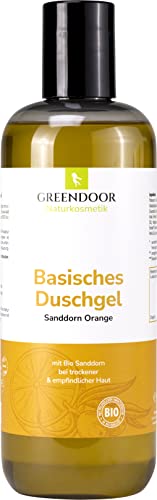 Gel 500Ml Greendoor Alcalina Doccia Mare Olivello Spinoso-Orange - 100% Naturale Non Fatto Di Fabbrica Di Cosmetici Naturali, Senza Solfati, Silicone,