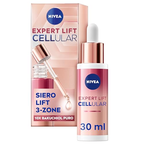 Nivea Cellular Expert Lift Siero Lift 3-Zone 30Ml, Siero Viso Per Effetto Lifting Immediato, Siero Viso Antirughe Con 10X Bakuchiol Puro, Siero Antiru