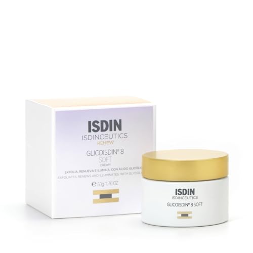Isdin Isdinceutics Glicoisdin 8% Soft (50Ml)| Crema Viso, Effetto Peeling Con Acido Glicolico