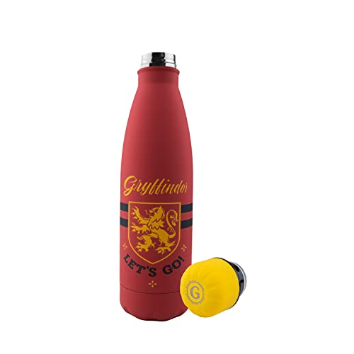Cinereplicas Harry Potter - Borraccia Isolata Da 500 Ml In Acciaio Inox Grifondoro Let'S Go - Licenza Ufficiale