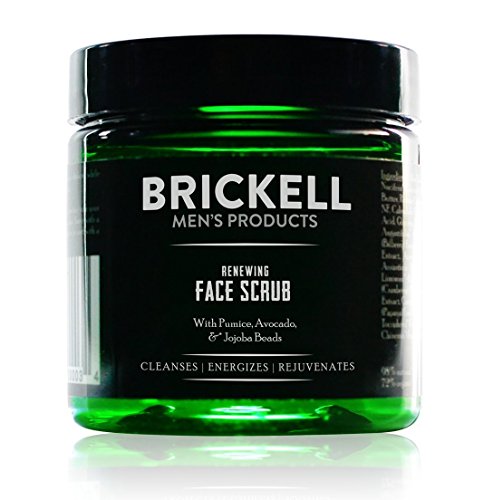 Brickell Men'S Scrub Viso Rinnovatore Per Uomo, Naturale E Biologico, Scrub Viso Esfoliante Formulato Con Perline Di Jojoba, Extra Di Caffè E Pomice,