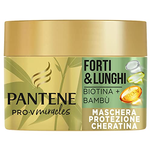 Pantene Pro-V Miracles Forti&Lunghi Maschera Ristrutturante Protezione Cheratina Con Bambù E Biotina 160Ml