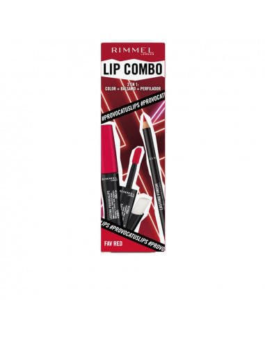 Rimmel London, Lasting Finish, Lip Combo Fav Red, Lasting Provocalips Kiss The Town Red, 500 & Lasting Finish Lip Liner Red Dynamite, 505, Passo 1, 1,