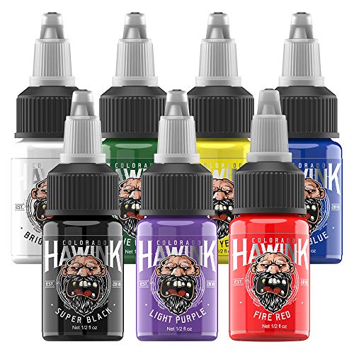 Hawink Komplettes Tattoo-Kit Für Anfänger 2 Pro Tattoo-Maschinen-Kit Tattoo-Netzteil 7 Tattoo-Tinten-Set Tattoo-Zubehör Tk-Hw2001 (Ti203-15-7)