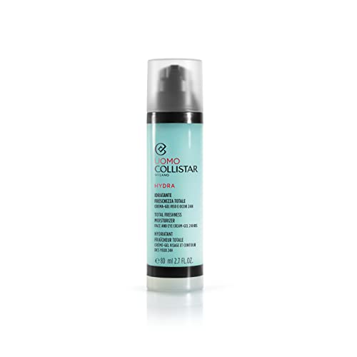 Collistar Hydra Uomo Idratante Freschezza Totale Viso E Occhi, Crema-Gel Fresca E Leggera, Idratazione Immediata, Protezione Dalla Luce Blu, Azione 2I
