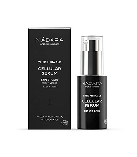 Mádara Organic Skincare | Siero Cellulare Time Miracle - 30 Ml, Micro-Emulsione Leggera, Con Acido Ialuronico Multimolecolare, Basato Sull'Acqua Di Be