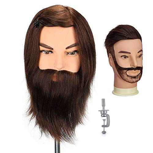 Uomo Testa Di Manichino, Neverland Beauty 100% Veri Capelli Umani Con Barba Cosmetologia Parrucchiere Formazione Manichino Bambola (12 Pollici)