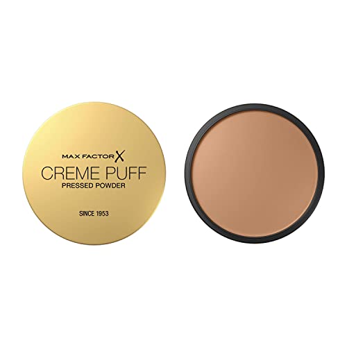 Max Factor Creme Puff Cipria Compatta, Finish Opaco E Texture Leggera, Adatta A Tutti I Tipi Di Pelle, 042 Deep Beige, 14 G, Confezione Da 1