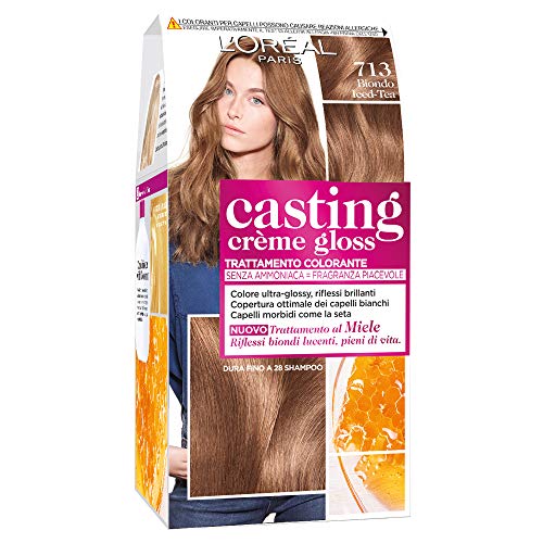 L'Oréal Paris Tinta Capelli Casting Creme Gloss, Senza Ammoniaca Per Una Fragranza Piacevole, 713 Biondo Iced-Tea, Confezione Da 1