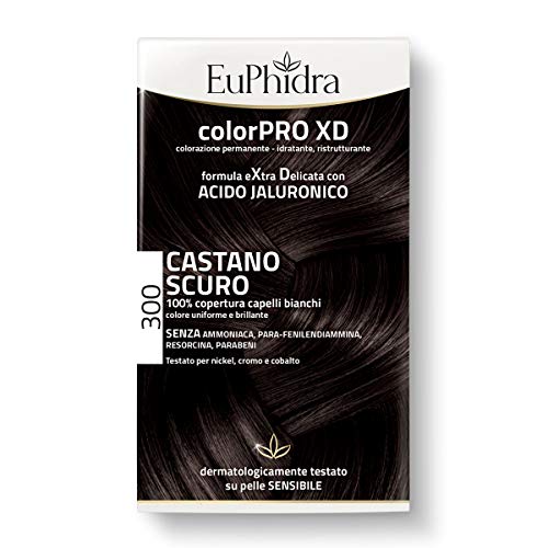 Euphidra Colorpro Xd, 300 Castano Scuro, Gel Colorante - 50 Ml, Base Con Acido - 50, Balsamo - 20 - Totale: 120 Gr