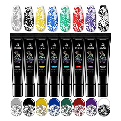 Biutee Gel Per Timbri 8 Colori Stamping Gel Uv Da 8 Ml