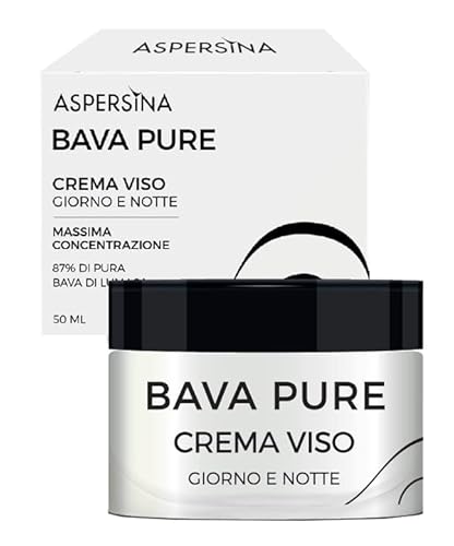 Novità 2021 - Aspersina Bava Pure - Crema Viso Giorno E Notte - Massima Concentrazione 87% Di Pura Bava Di Lumaca - 50 Ml.