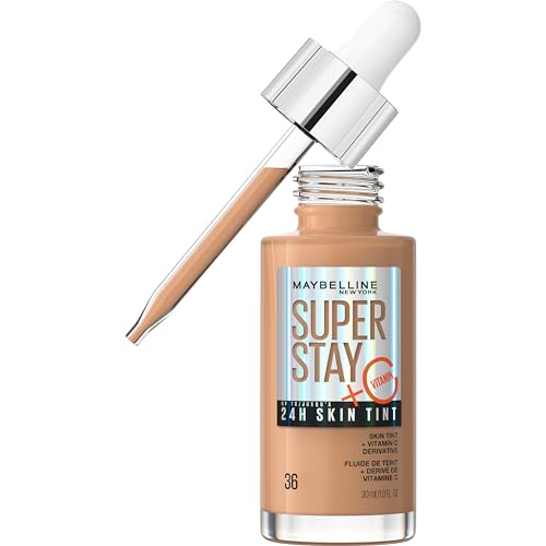 Maybelline New York, Fondotinta In Siero, Per Una Pelle Luminosa, Effetto Naturale, 24H Di Tenuta, Con Vitamina C, Superstay Skin Tint, Tonalità 36, 3