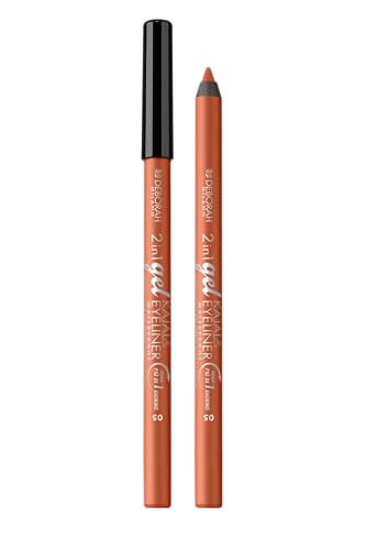 Deborah Milano - Matita Occhi 2 In 1 Kajal E Eyeliner Waterproof, 05 Bronze, A Lunga Durata, Waterproof, Tratto Ultra-Pigmentato E Cremoso, Dona Uno S