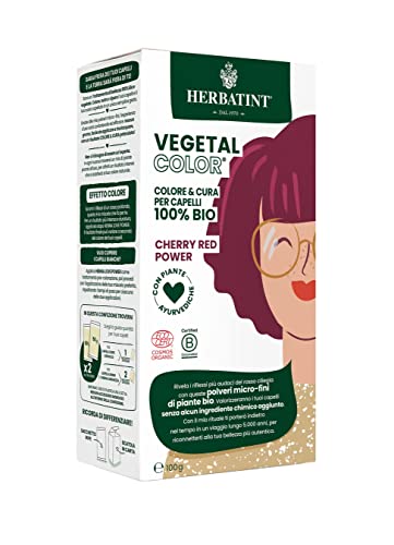 Herbatint Vegetal Color – Colorazione Vegetale 100% Naturale E Bio Cherry Red Power – Ciliegia 100 Gr
