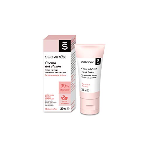 Suavinex, Crema Del Pezón, Crema De Lanolina Pura Para Pezones, Permite Amamantar Sin Lavar, Evita La Sequedad Y La Formación De Grietas, Apta Pieles 