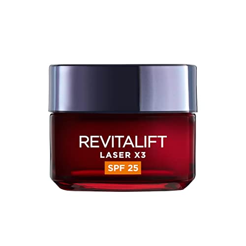 L'Oréal Paris Crema Viso Giorno Revitalift Laser X3, Azione Antirughe E Anti-Età, Con Acido Ialuronico, Vitamina C E Pro-Retinolo, Anti-Macchie, Prote