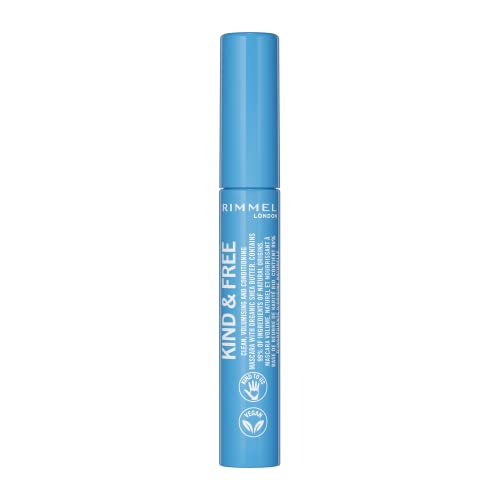 Rimmel London, Mascara Volumizzante E Allungante Kind & Free, Waterproof, A Lunga Durata, Con Burro Di Karitè E Biotina, Cruelty-Free E Vegano, 01 Bla