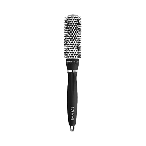 T4B Lussoni - Spazzola Antistatica Professionale Con Setole Scanalate, 25 Mm, Colore: Nero