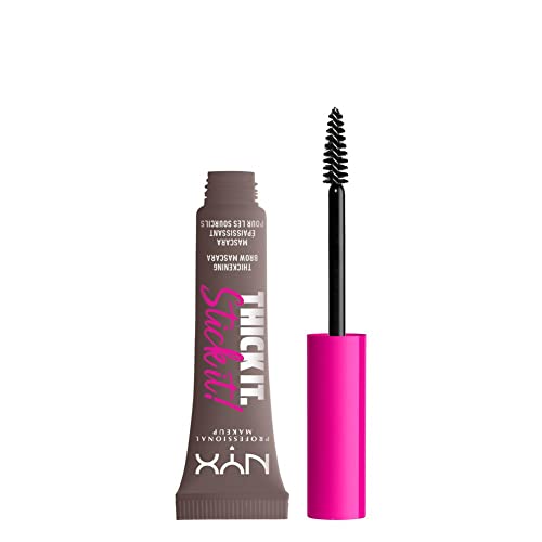 Nyx Professional Makeup Thick It. Stick It! Mascara Per Sopracciglia, Colora E Infoltisce Per 16H Di Durata, Cool Ash Brown