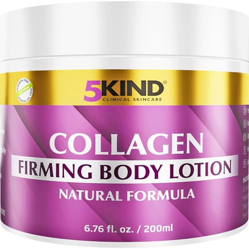 5Kind Crema Idratante Per Corpo Con Collagene 200Ml - Crema Idratante Professionale Per Una Pelle Più Soda E Tonificata - Crema Rassodante Corpo Forte