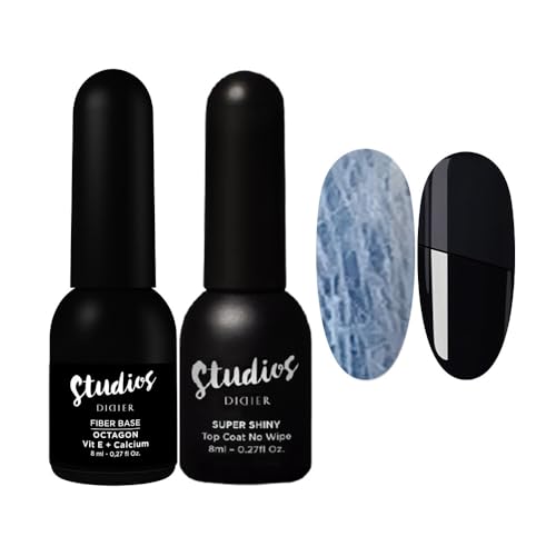 Didier Lab - Premium Base E Top Coat Semipermanente - Kit Semipermanente Unghie - Gel Uv Led - Smalti Semipermanenti Per Unghie - Octagon Fiber Base S