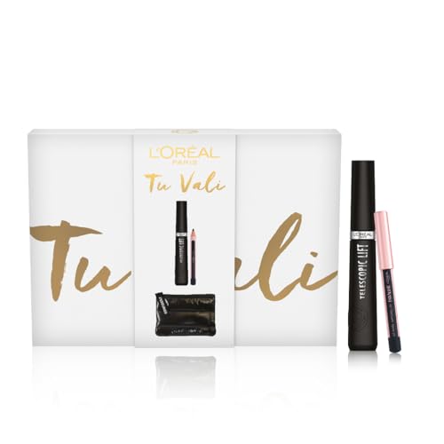 L'Oréal Paris, Pochette Regalo Con Mascara Extra-Nero Incurvante E Mini-Matita Occhi, Per Look Definiti E Ciglia Più Lunghe, Con Esclusivo Beauty Case