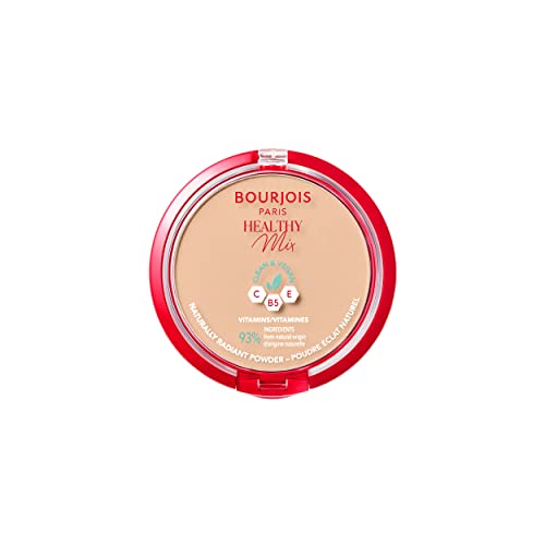 Bourjois Healthy Mix Clean Cipria Compatta - Formula Clean & Vegana - Con Vitamina C, E E B5 - 04 Golden Beige 11G