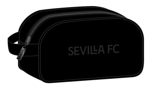 Safta Sevilla, Beauty Case Scolastico Medio Con Manico Di Siviglia Fc Teen, 260 X 120 X 150 Mm Unisex-Bambini E Ragazzi, Nero, Estándar